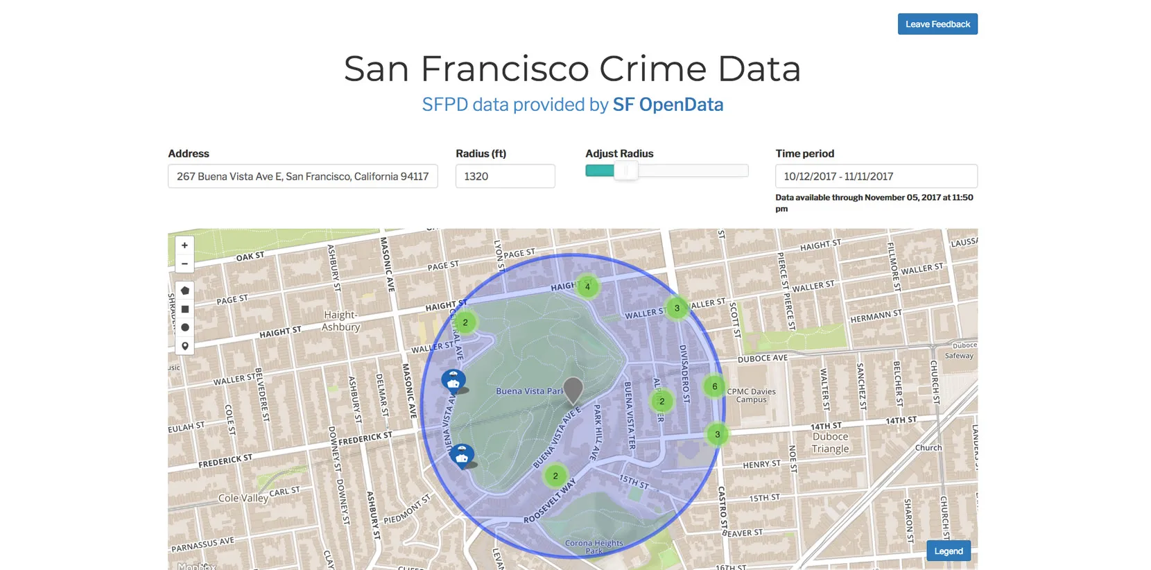 SF Crime Data Screenshot